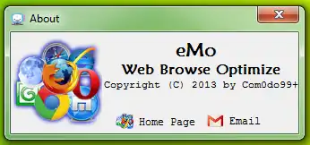 Descargue la herramienta web o la aplicación web [eMo] Web Browser Optimizer 2.0.0.1